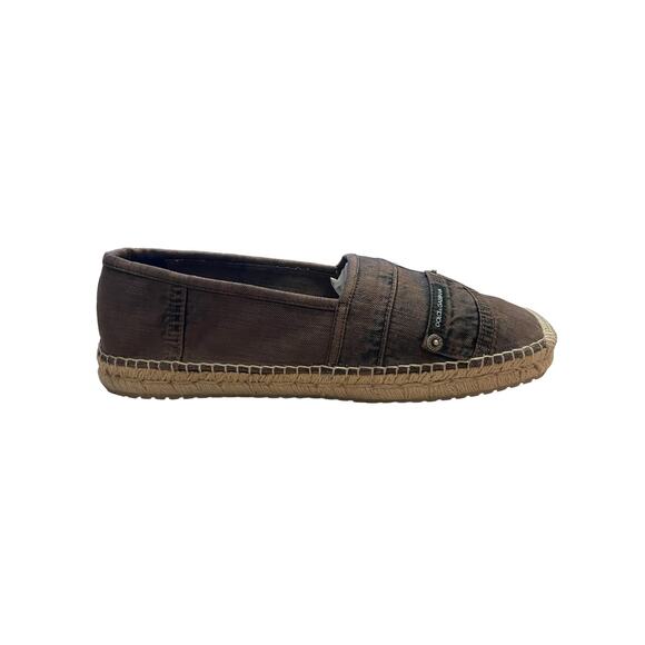 DOLCE & GABBANA Mens Luxury Espadrilles Flats Slip On Denim Logo Size 44/ US 11 main image 12